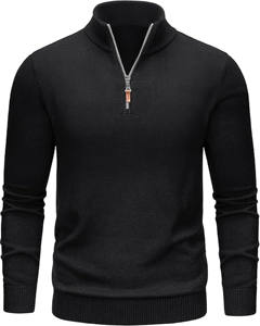 Sweat-shirt à capuche zippé 1/4 pour homme, 100% coton, décontracté, automne-hiver, avec poche, séchage rapide, respirant, confortable - Product Image 1