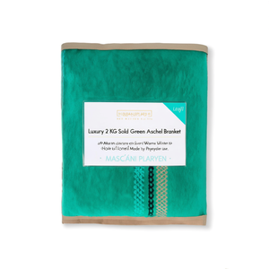 Couverture en Raschel vert solide de luxe 2 kg, douce et chaude pour l'hiver, pour la maison ou l'hôtel, en polyester - Product Image 1