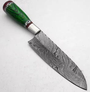 Cuchillo de Chef Premium de Damasco con Mango de Madera, Cuchillería Profesional Hecha a Mano para Cocina - Product Image 3