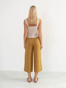 Chemisier pour femme 100% Coton à col mandarin et bretelles spaghetti, coupe droite, décontracté, été, couleur unie, respirant, tissé, simple - Product Image 3