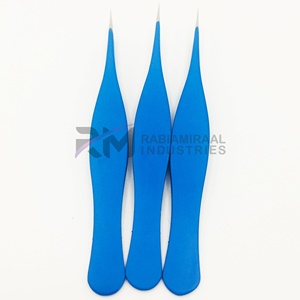 Pinzas para Cejas de Acero Inoxidable Color Azul con Punta Puntiaguda, Diseño Duradero para un Uso Preciso - Product Image 1