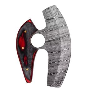 Cortador de Pizza de Acero de Damasco de Alta Calidad con Mango de Madera con Hermoso Diseño, Apto para Microondas - Product Image 2