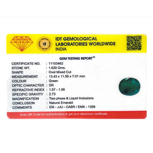 Loose Zambian Emerald 8.1 Carat Oval Cut Gemstone for Fine Jewelry - Product Image 4