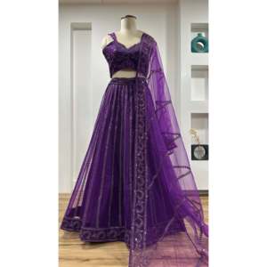 Ropa de fiesta de noche Sequins & Dori Work Lehenga Choli - Product Image 4