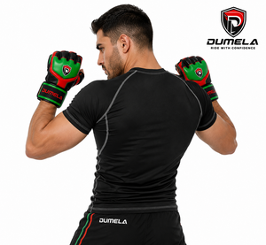 Dumela MMA Gloves Red Green Black Leather Breathable Durable Training Gear for Combat Sports All Seasons - Product Image 4