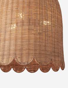 Wavy Petal Base Straw Pendant <b>Light</b> Cover Tall Cloche Silhouette Rattan Lampshade Woven Ceiling <b>Chandelier</b> - Product Image 4