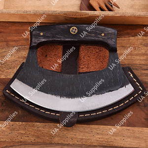 Couteau de Chef Alaskan Ulu Professionnel en Acier Inoxydable Forgé à la Main, Lame Entière, Tranchant comme un Rasoir, Manche en Bois, Personnalisable OEM, Faible MOQ, OBM - Product Image 6