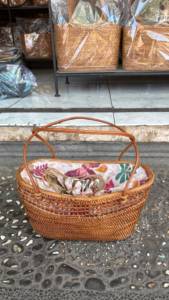 Sac à main mini en paille bohème uni avec broderie et doublure, fourre-tout de plage à fermeture ouverte pour l'été - Product Image 5