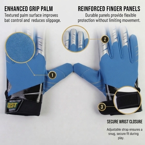 Gants de football américain pour jeunes et adultes, pour l'entraînement en équipe, avec fermeture au poignet, légers. - Product Image 3