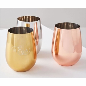 Copas de vino de cobre color oro rosa, copas de metal de acero inoxidable, irrompibles, para cócteles, champán, para bodas, bares. - Product Image 2