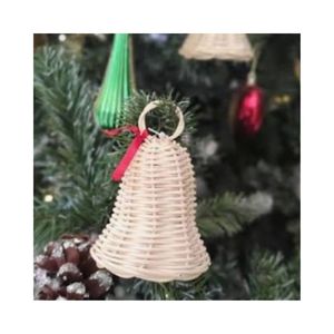 Campana Decorativa de Ratán Tradicional Reinterpretada para Interiores Navideños Modernos, Exhibiciones Comerciales, Colecciones de Regalos de Temporada, 99 Gold - Product Image 3