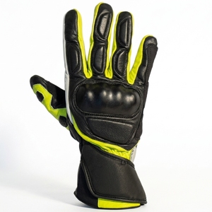 Gants de moto en cuir avec logo personnalisé, protection complète des doigts, compatibles avec les écrans tactiles, fermeture à boucle et crochets, utilisation hivernale, unisexe - Product Image 5