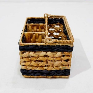 Eco-Friendly Durable Woven Water Hyacinth 4-Cell <b>Rectangular</b> Wine Carrier & Multi-Purpose <b>Storage</b> <b>Basket</b>-Home Organizers Gift - Product Image 2
