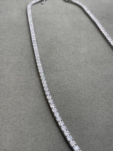 Elegante Collar Gargantilla de Diamantes Continuos para Mujer, Collar de Tenis de Oro Blanco de 18K, Chapado en Rodio, de Lujo para Boda - Product Image 3