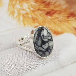 Bague en jaspe Pinolith, bague en jaspe Pinolith, bague poire, idée cadeau, bague d'anniversaire, argent massif 925 - Product Image 1