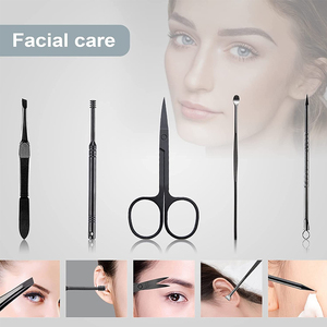 Wholesale 8-Piece German Stainless Steel Manicure Pedicure Kit Nail <b>File</b> Scissor Pusher Beauty Set PU Zipper <b>Case</b> Box Packaging - Product Image 3