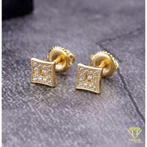 Premium 925 Sterling Silver Moissanite <b>Diamond</b> <b>Square</b> <b>Earrings</b> Sparkling Multi Stone Design For Resellers - Product Image 6