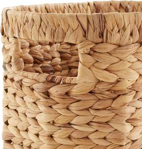 Paniers de rangement en jacinthe d'eau écologiques de haute qualité avec poignées pour vêtements, style rustique, multi-usages, chambre à coucher, salon - Product Image 5