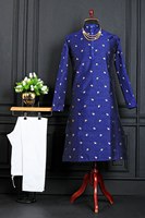 Traditionnelle et simple J-Card soie avec contraste Butti pleine couture kurta avec pyjama au prix de gros de l'Inde
