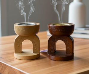 Quemador de incienso de madera hecho a mano con diseño floral cortado a láser, soporte aromático de sándalo, uso en todas las estaciones, decoración para el hogar para Ramadán y Eid. - Product Image 4