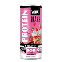 Prêt à Boire Shake Protéiné avec Saveur de Fraise VINUT 330ml Échantillon Gratuit Conception Personnalisée OEM ODM Service Marque Privée