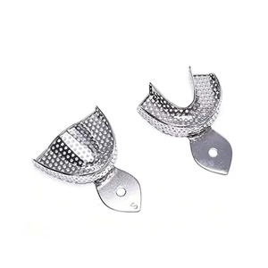 Medicab Petites plaquettes d'empreinte dentaire supérieures et inférieures en acier inoxydable, instrument manuel, 2 pièces/kit, autoclavables - Product Image 3