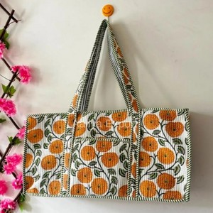 Large Professional High Quality Cotton <b>Quilted</b> Mahjong <b>Bag</b> Women's Colorful Floral Tote <b>Bag</b> <b>Quilted</b> Cotton <b>Bag</b> - Product Image 3