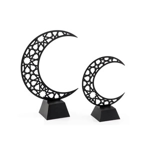 Decoración de Ramadán Hecha a Mano en Metal, Forma de Luna, Juego de Minaretes para Interiores, Tamaño Pequeño, Diseño de Marco de Alambre Artesanal - Product Image 2