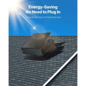 Ventilatore Solare Intelligente da Tetto 35W, 2400 CFM, Controllo Automatico della Temperatura, Motore DC Brushless Integrato per Scarico Sottotetto - Product Image 4
