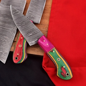 Hand Forged Damascus Steel Kitchen <b>Knife</b> <b>Set</b> Razor <b>Sharp</b> Wooden Handle Professional Chef <b>Set</b> Factory Supplier - Product Image 2