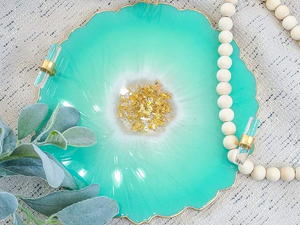 Customized Top Quality Handcrafted Designer Decorative Resin Serving Tray and <b>coaster</b> <b>Set</b> for Home Restaurants From India - Product Image 6