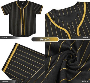 Camiseta de Béisbol Ecológica, Tejido de Poliéster Reciclado, Botones Delanteros Verdes Sostenibles, para Softbol - Product Image 4