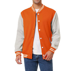 Chaqueta Varsity Naranja Personalizada para Hombre y Mujer, Chaquetas Varsity de Cuero Genuino, Chaqueta de Béisbol Universitaria Cálida para Invierno - Product Image 2