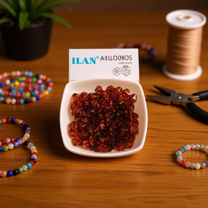 ILAN Abalorios Perline a forma di rombo da 8 mm color caffè per la creazione di gioielli - Product Image 3