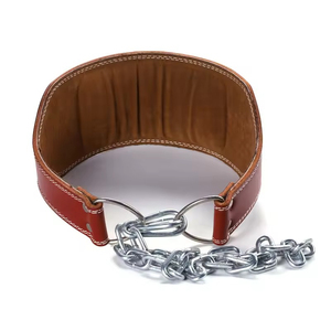 Unisex Neoprene <b>Weight</b> Lifting <b>Belt</b> Steel <b>Chain</b> Heavy Duty Breathable Adjustable Waist Support Strength Training 88cm Red Brown - Product Image 5