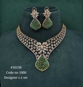 Pink CZ Jewelry <b>Set</b> 10138 Gold Color <b>Necklace</b> <b>and</b> <b>Earrings</b> Floral <b>Bridal</b> Jewelry for Wedding Party Festive Celebrations - Product Image 2