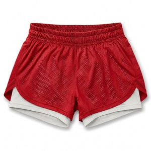 Shorts de sport scolaires 2-en-1 en mesh 150 GSM avec logo personnalisé et doublure de compression, vente en gros OEM - Product Image 1