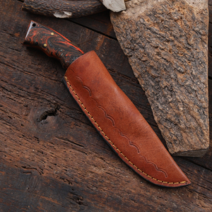 Cuchillo de caza y camping Nordic Forge con hoja fija recubierta en polvo, mango de resina y madera de grado industrial, personalizado OEM. - Product Image 6