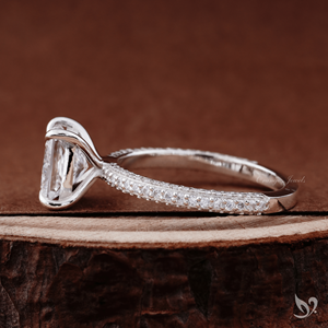 2CT Princess Cut Lab Grown Diamond <b>Ring</b> Bold Square Engagement <b>Ring</b> Three Row Pave Band 10K White Gold Statement <b>Ring</b> - Product Image 3