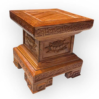 Socle carré durable en bois naturel Huong, base décorative pour table, finition polie et peinte, pour statues de Bouddha Feng Shui Tam