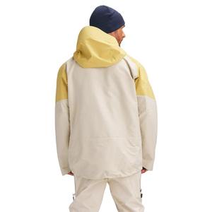 Men's Waterproof 10,000mm for Breathable Hooded Wool Insulated Color Blocked Yellow <b>Beige</b> <b>Jumpsuit</b> Zipper Closure - Product Image 2