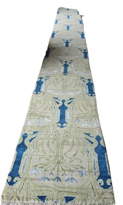 3x30 Feet Large <b>Runner</b> Carpet Blue Brown Wool Custom <b>Runner</b> <b>Door</b> <b>Mat</b> Turkish Carpet Living Room Available All Sizes 3x18 - Product Image 2