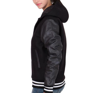 Wool Body Genuine Leather Sleeves Custom Logo Women Varsity <b>Jacket</b> Stylish Letterman <b>Baseball</b> <b>Jackets</b> - Product Image 1