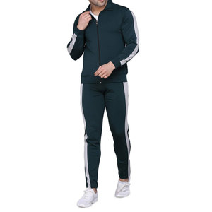 Pull à demi-zip vert foncé pour homme, décontracté, couleur unie, respirant, poids moyen, coupe classique, vêtement de sport pour l'automne - Product Image 1