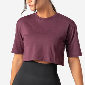 Camiseta Corta Oversize para Mujer, Ecológica, 100% Algodón, Corte Holgado, Hombros Caídos, Mangas Cortas, Secado Rápido, Transpirable - Product Image 1