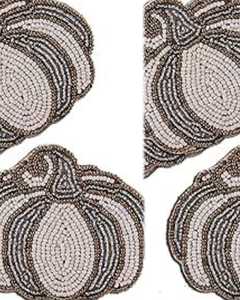 Cute <b>Round</b> Beaded Coaster Set Modern Design Durable Handmade Drink Coasters <b>Table</b> <b>Mat</b> Autumn Decor - Product Image 1