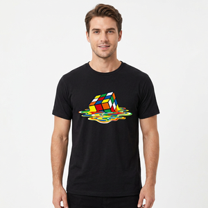 T-shirt formel pour homme à manches courtes, col rond, coupe ample, 100 % coton jersey, imprimé sérigraphié - Product Image 3
