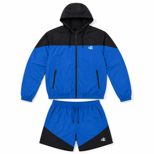 OEM Windbreaker Shorts Set Rhinestone Logo Racer <b>Jacket</b> Nylon Custom Shell Fabric Casual <b>Utility</b> Sportswear OEM <b>jacket</b> for <b>men</b> - Product Image 5
