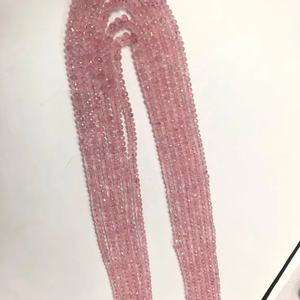 6 brins de perles de rondelle à facettes en morganite naturelle 4-8mm 18-22 pouces pour la fabrication de bijoux - Product Image 1