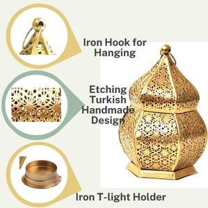 Lanterne en métal très demandée pour les maisons familiales, offrant une lueur douce pour les espaces communs et des soirées chaleureuses en intérieur - Product Image 4